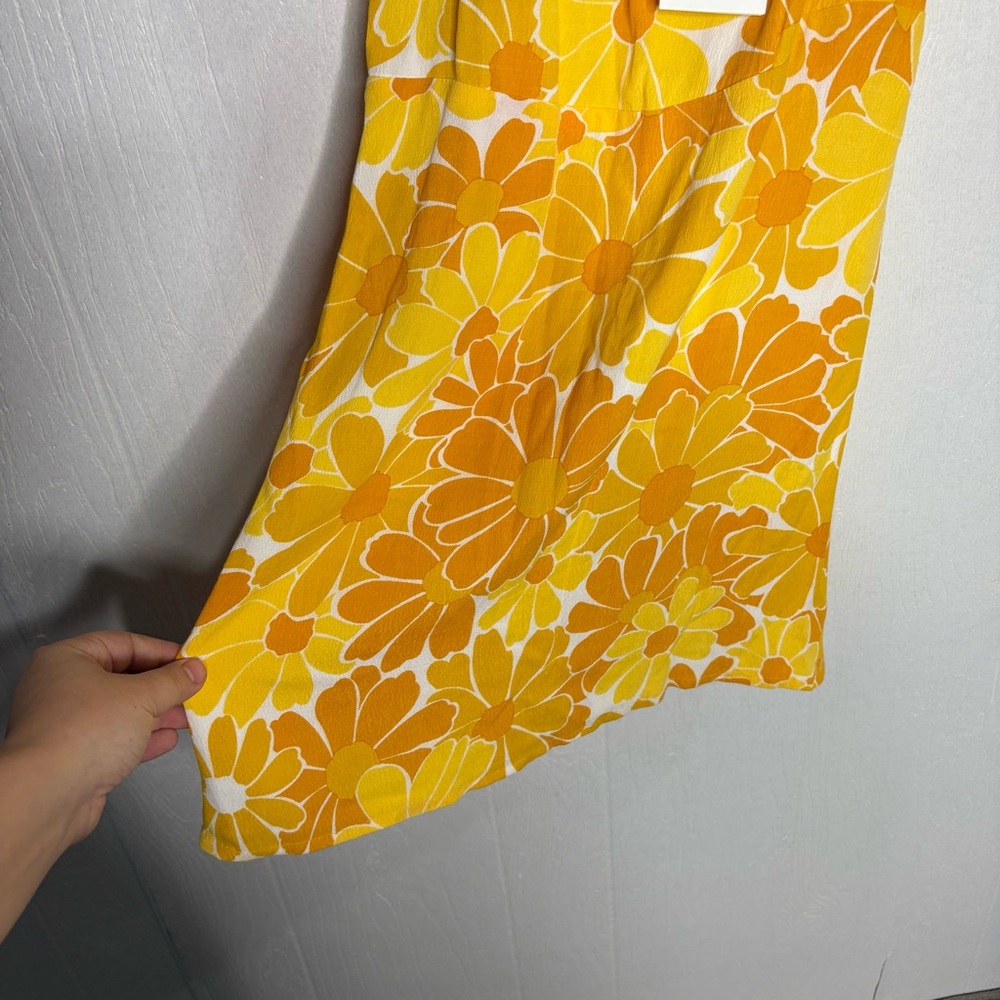NWT Faithful the Brand Revolve Lovita mini dress Canaria marigold size US 6 - Picture 9 of 12